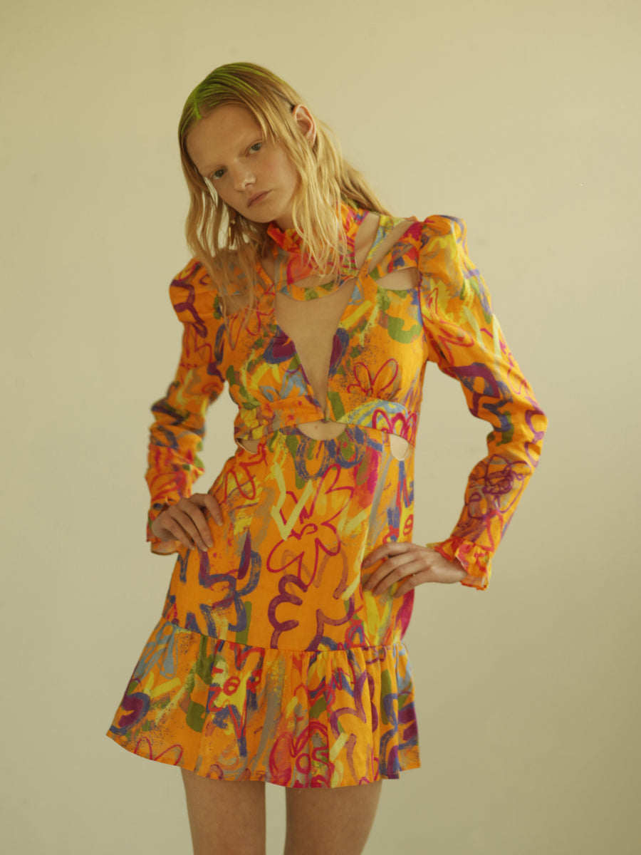Mia Cut-out High Neck Dress